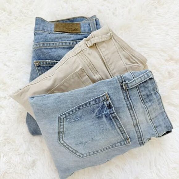 Denim - Skinny Jeans Bundle 3 Pairs Size 00–3 Neutral Beige + Distressed Denim